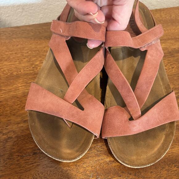 Eurosoft by Sofft Sandals Womens Size 7.5 Pink Giametta Cork Wedge Slingback - Picture 1 of 12